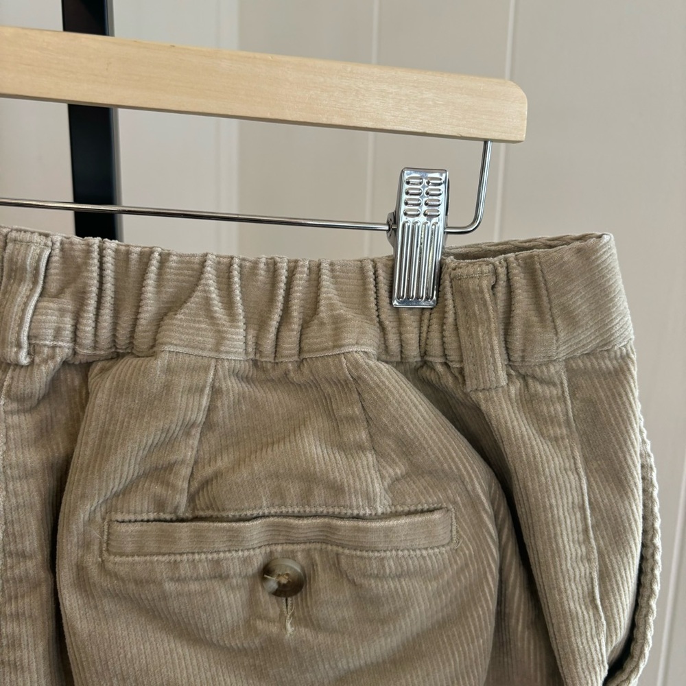 LL Bean Tan Corduroy Classic Curvy Fit Chino Pants Womens 14 Petite - 31x28